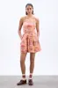 peaches mini apron dress - papaya holiday print sold by Damson Madder