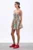 fleur shirred mini dress- orange fruit wrapper sold by Damson Madder