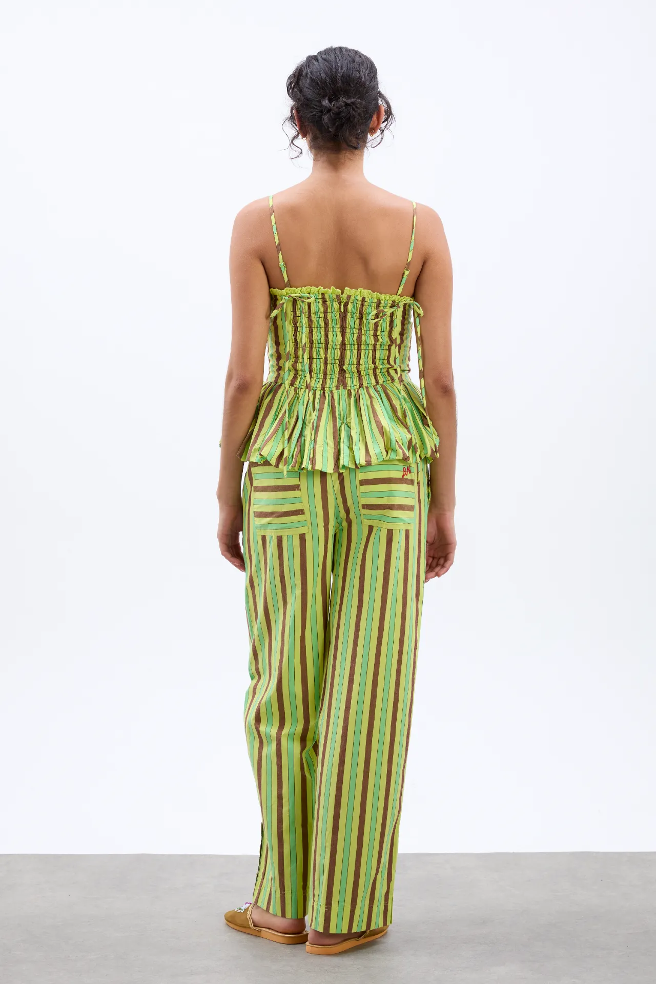 bethan bubble cami - tropical business stripe sold by Damson Madder product image thumbnail 5