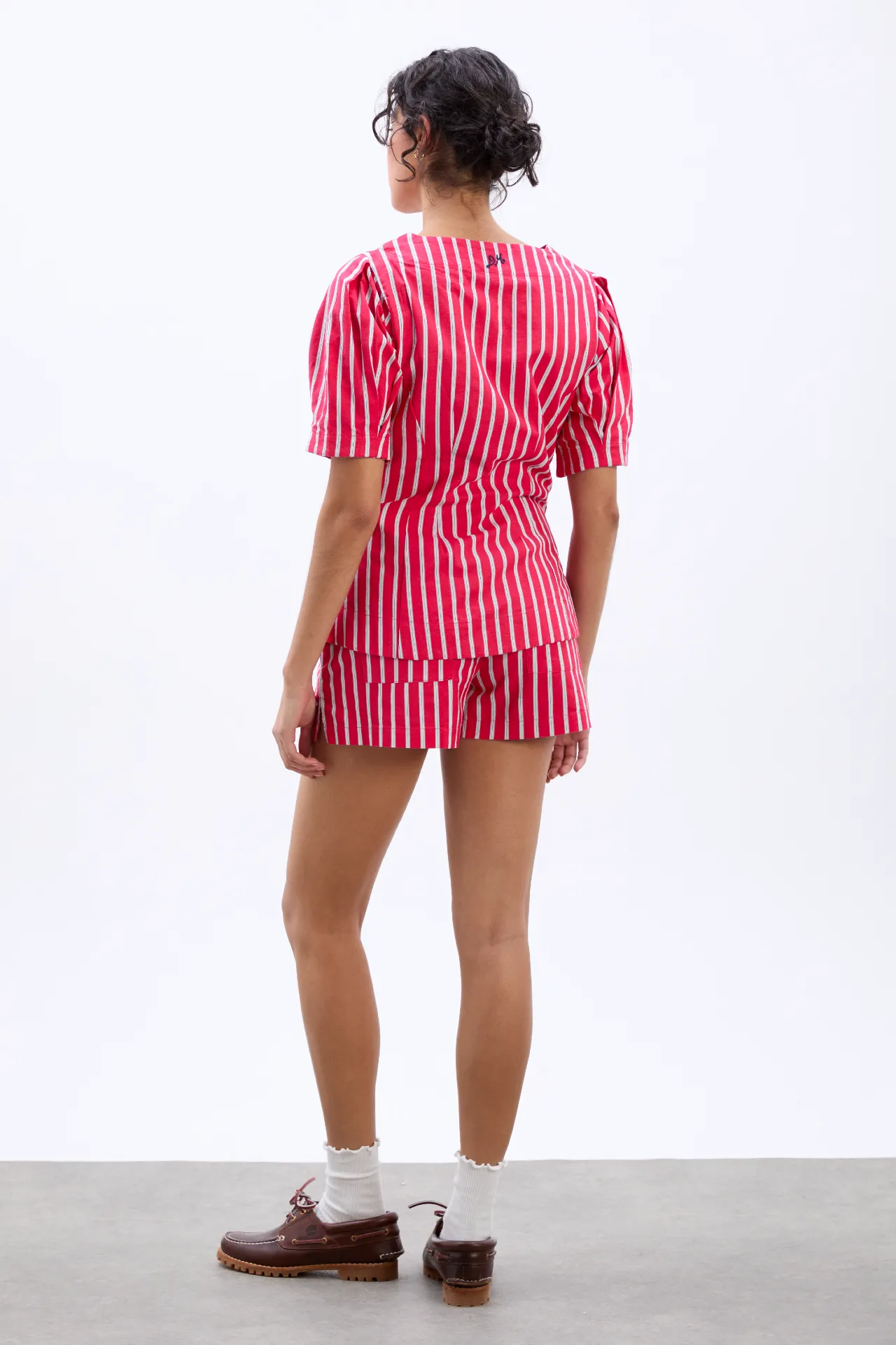 krissy boxer short - red stripe sold by Damson Madder product image thumbnail 5