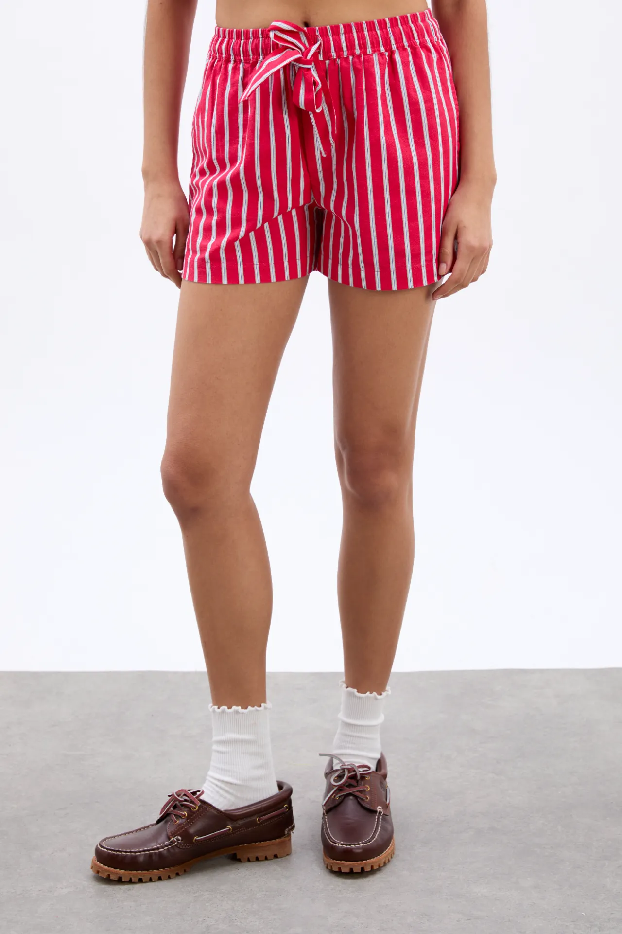 krissy boxer short - red stripe sold by Damson Madder product image thumbnail 2