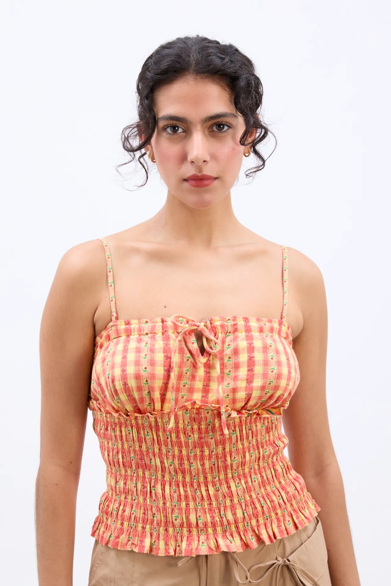 nola cami - orange gingham sold by Damson Madder product image thumbnail 2
