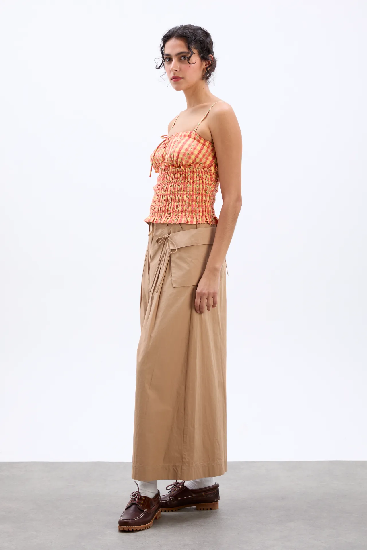 nola cami - orange gingham sold by Damson Madder product image thumbnail 4