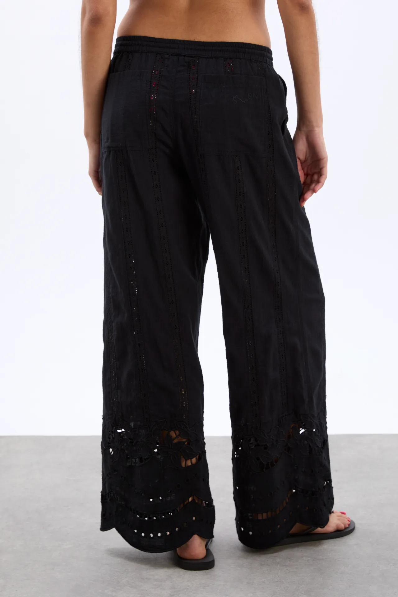 martina embroidered trousers - black sold by Damson Madder product image thumbnail 4