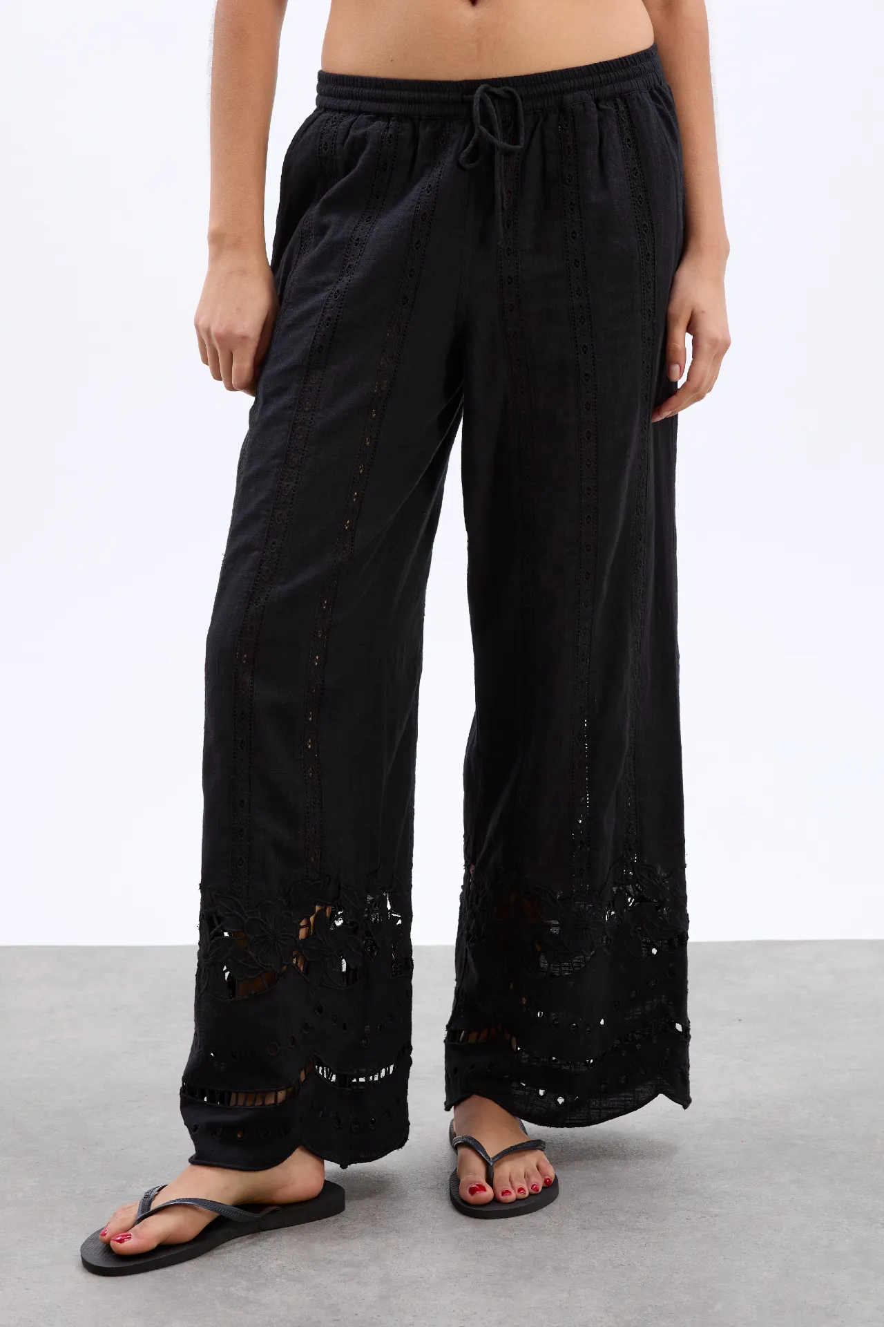 martina embroidered trousers - black sold by Damson Madder product image thumbnail 2