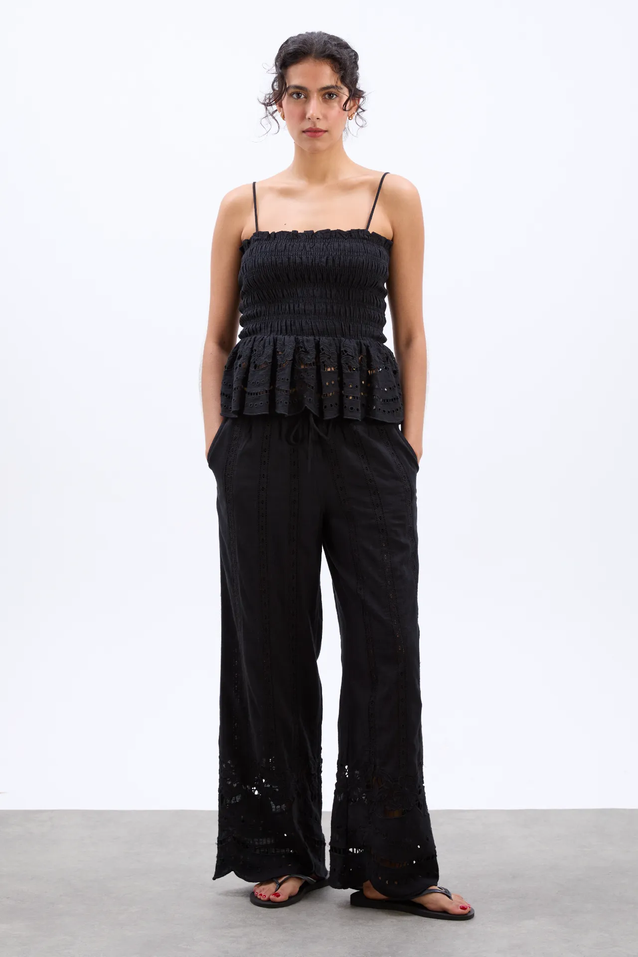 martina embroidered cami - black sold by Damson Madder product image thumbnail 2