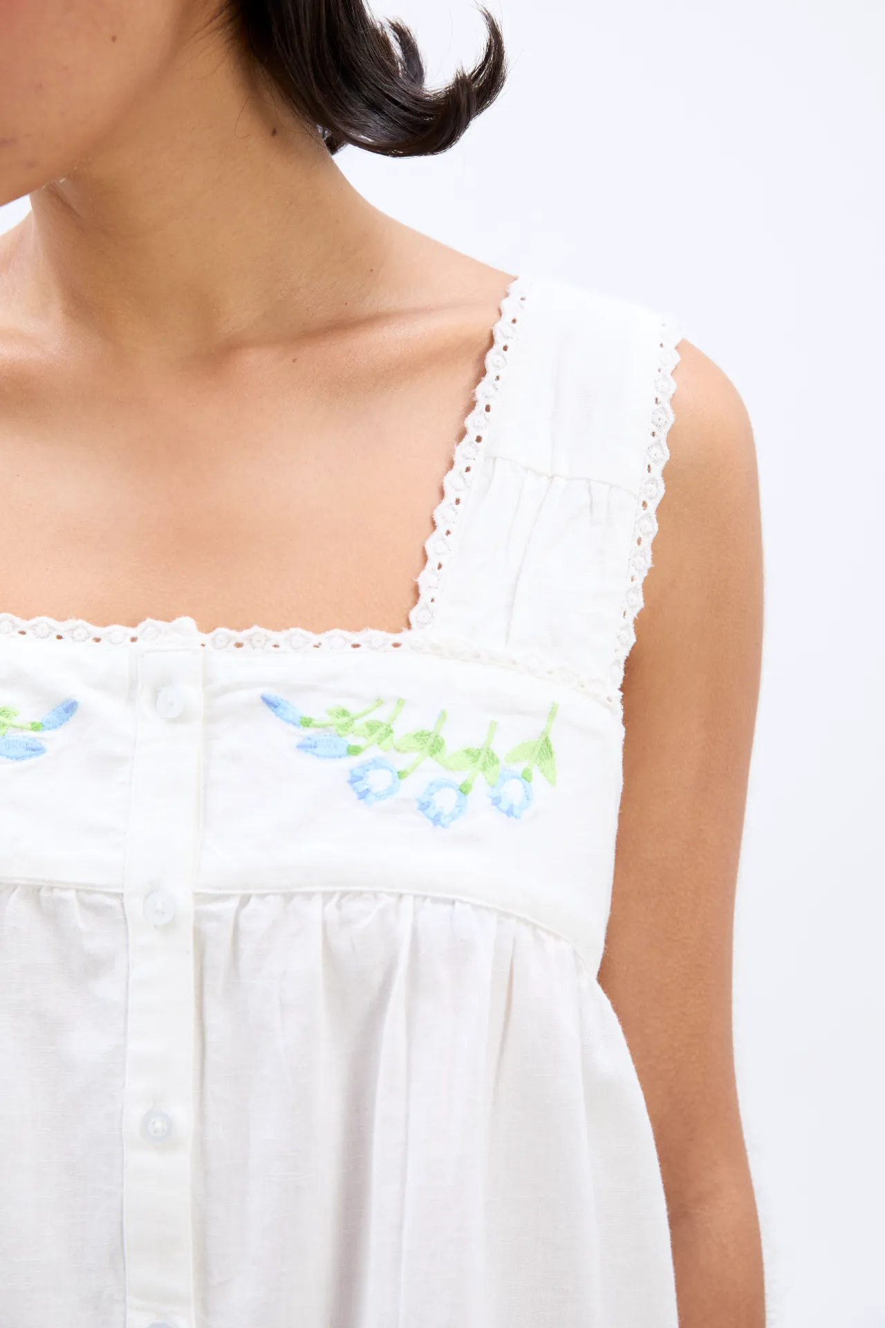 elspeth embroidered nightdress - white sold by Damson Madder product image thumbnail 5