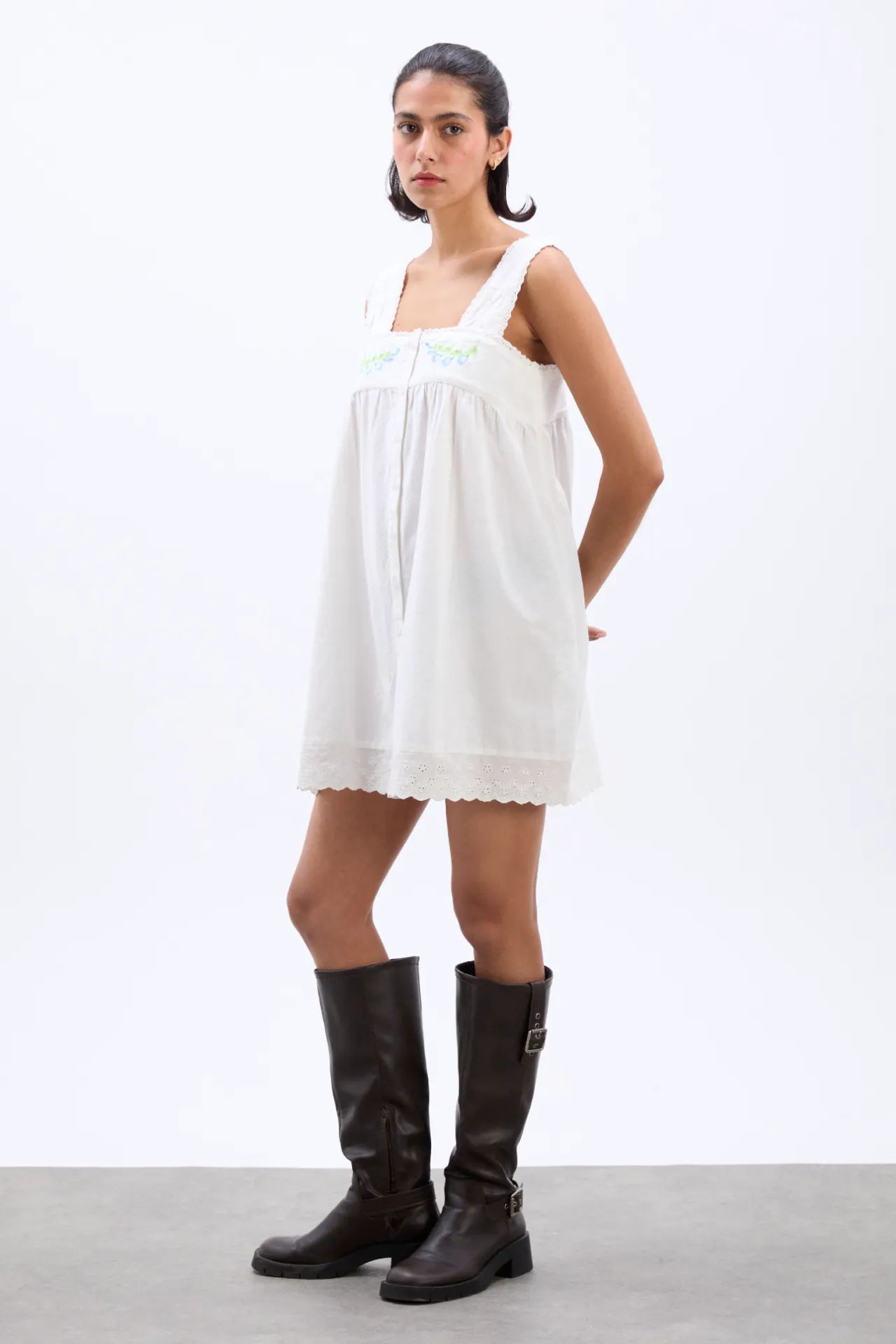 elspeth embroidered nightdress - white sold by Damson Madder product image thumbnail 2