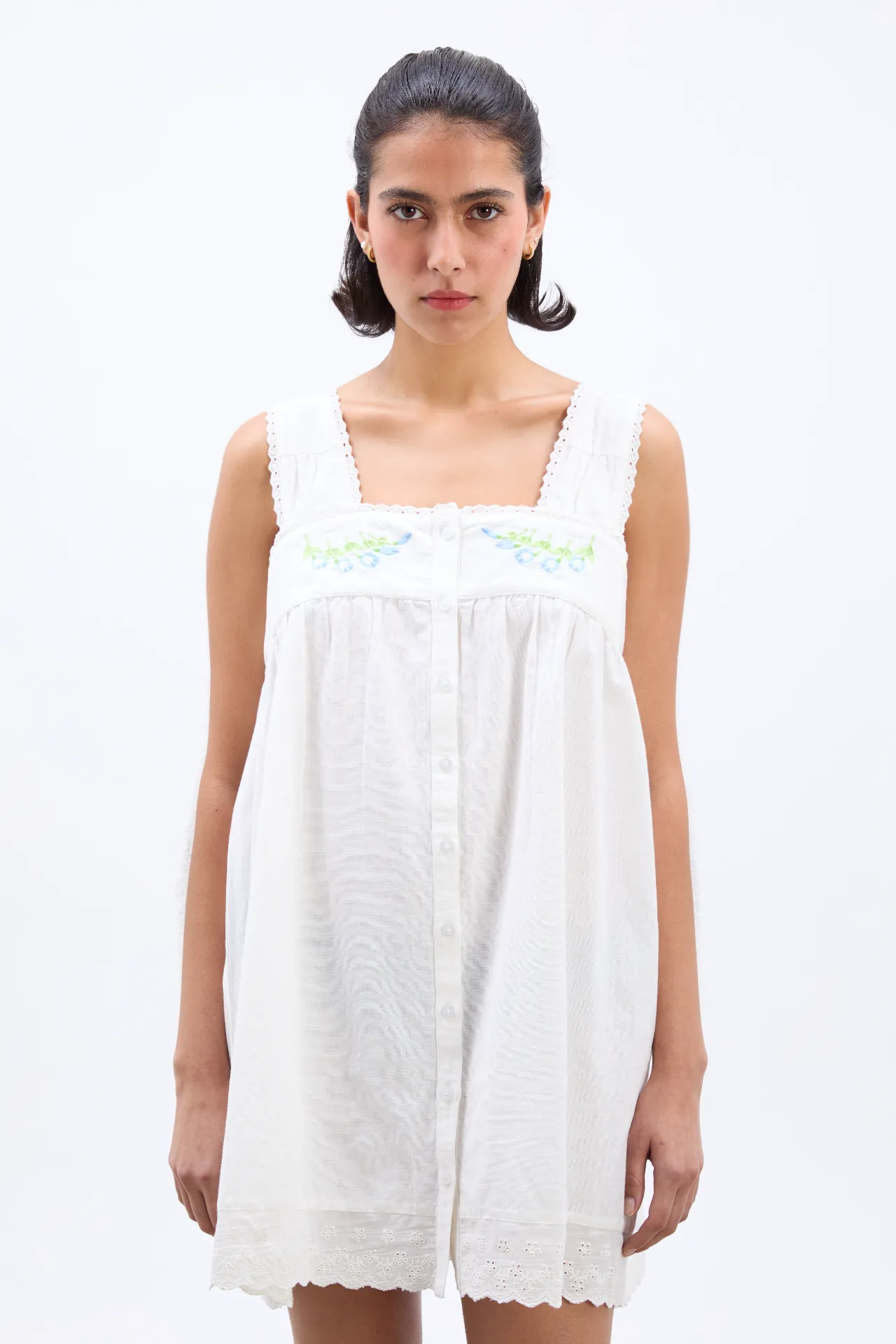 elspeth embroidered nightdress - white sold by Damson Madder product image thumbnail 4