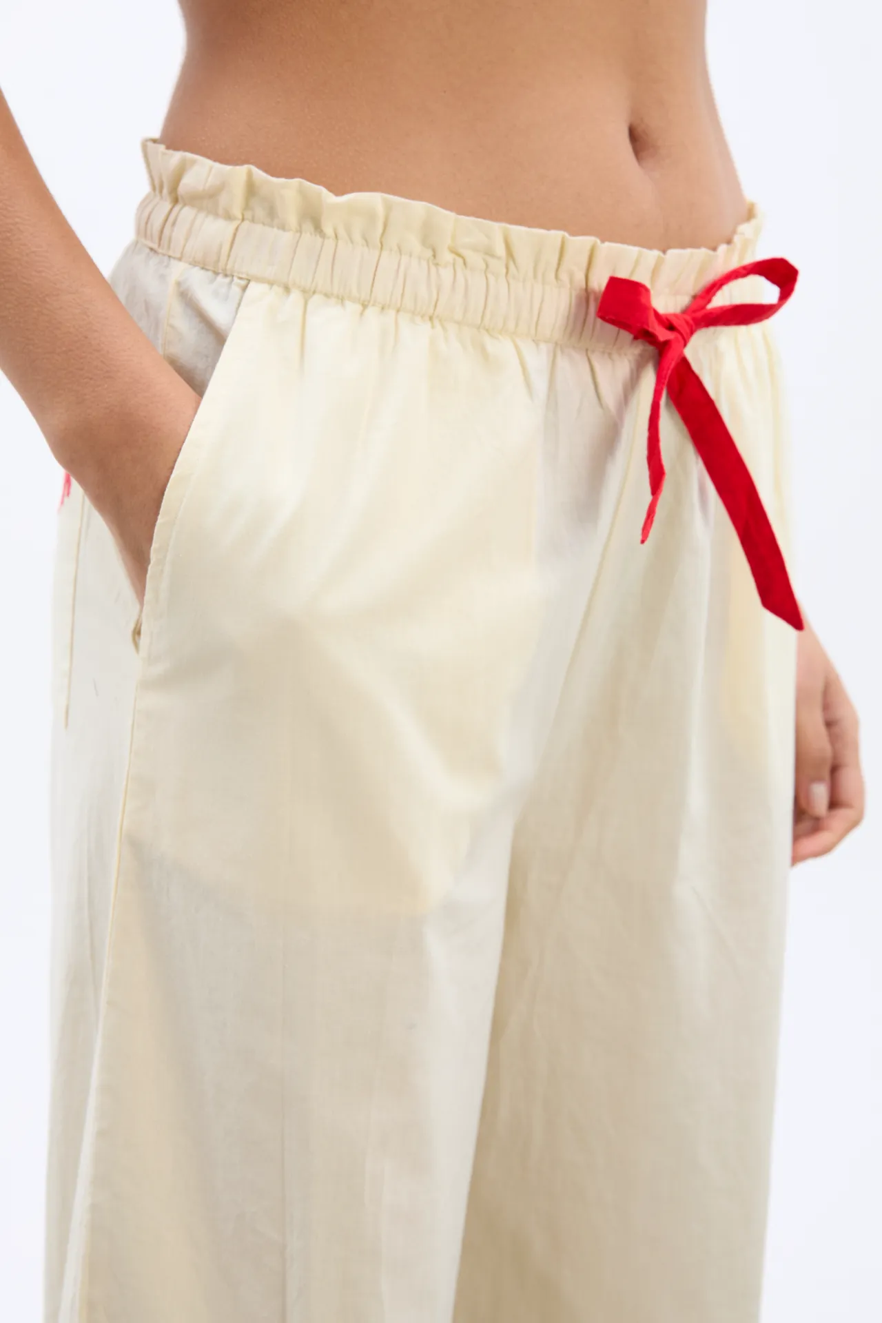 tula frilly hem trouser - butter/red sold by Damson Madder product image thumbnail 5