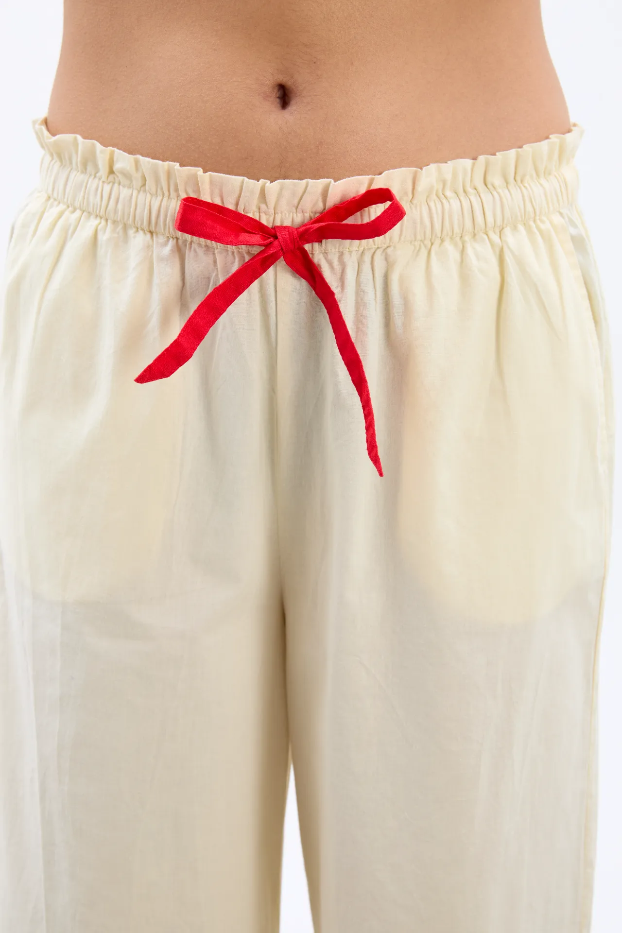 tula frilly hem trouser - butter/red sold by Damson Madder product image thumbnail 4