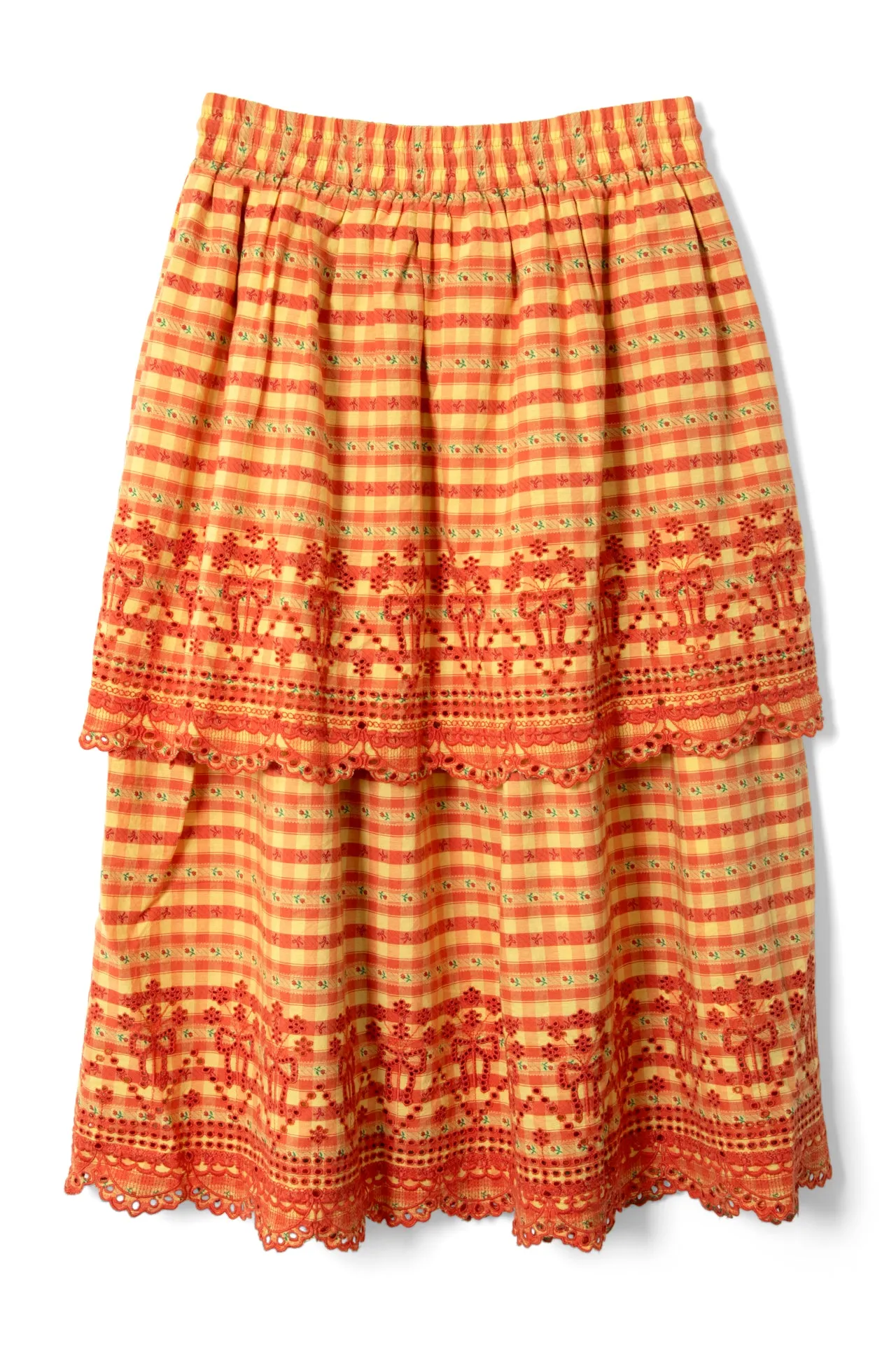 cosette rara midi skirt - orange gingham sold by Damson Madder product image thumbnail 4