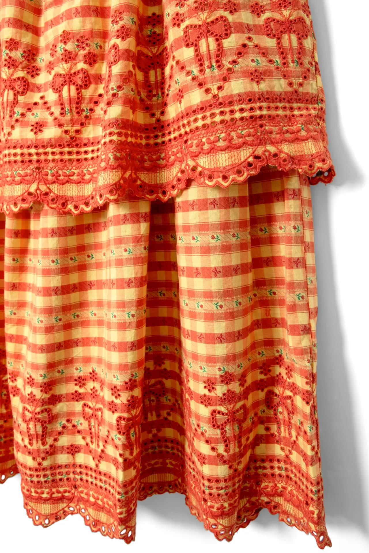 cosette rara midi skirt - orange gingham sold by Damson Madder product image thumbnail 3