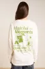 matcha moments long sleeve tee - ecru sold by Damson Madder