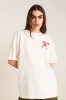apple peel boyfriend tee - ecru sold by Damson Madder