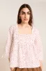 leilani blouse - off white and red spot sold by Damson Madder