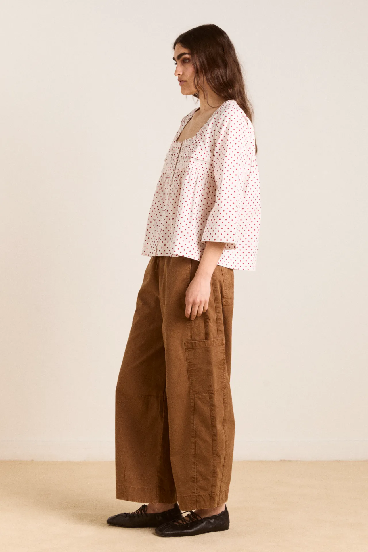 leilani blouse - off white and red spot sold by Damson Madder product image thumbnail 4