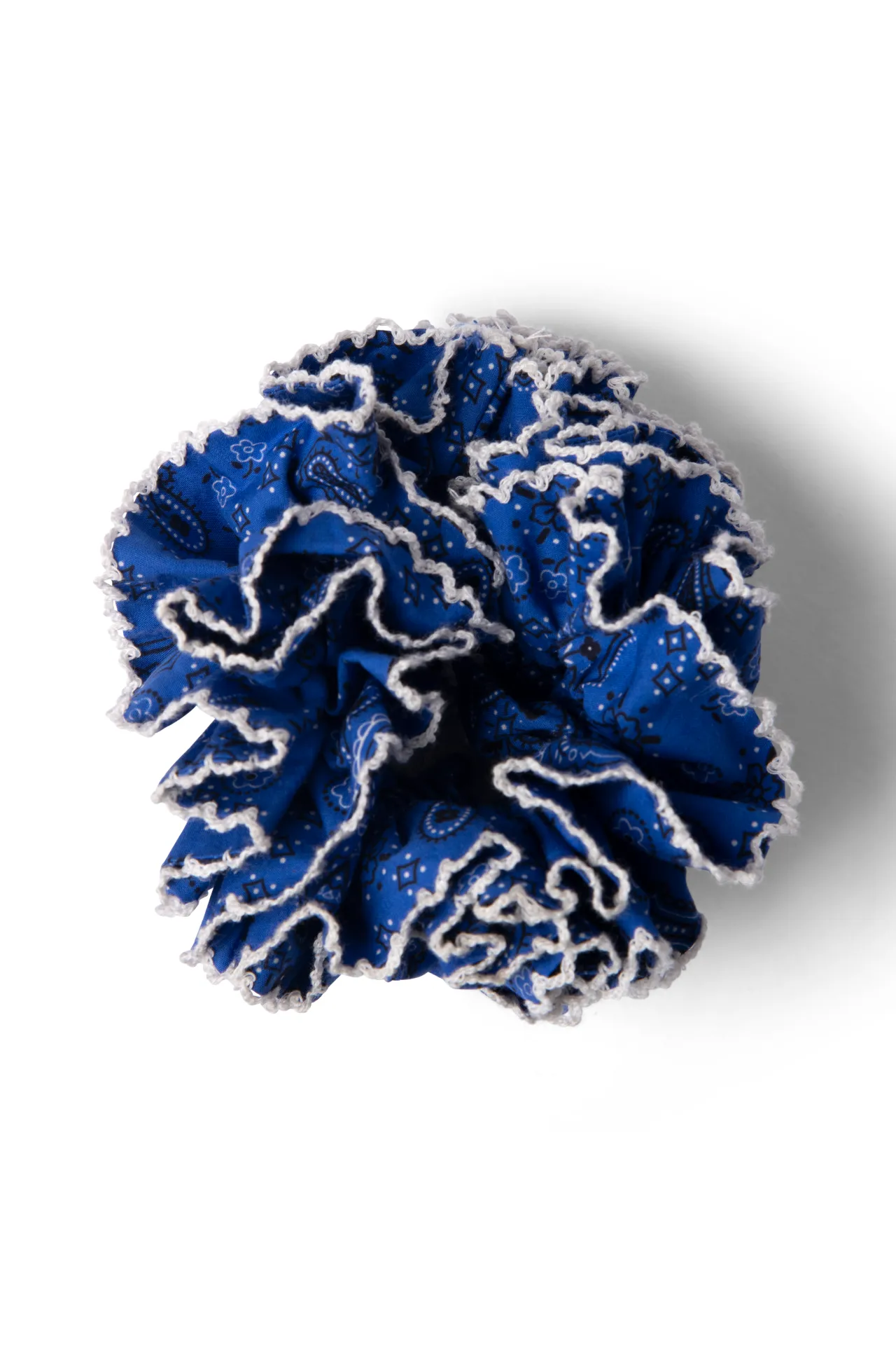 garter scrunchie - blue paisley sold by Damson Madder product image thumbnail 2
