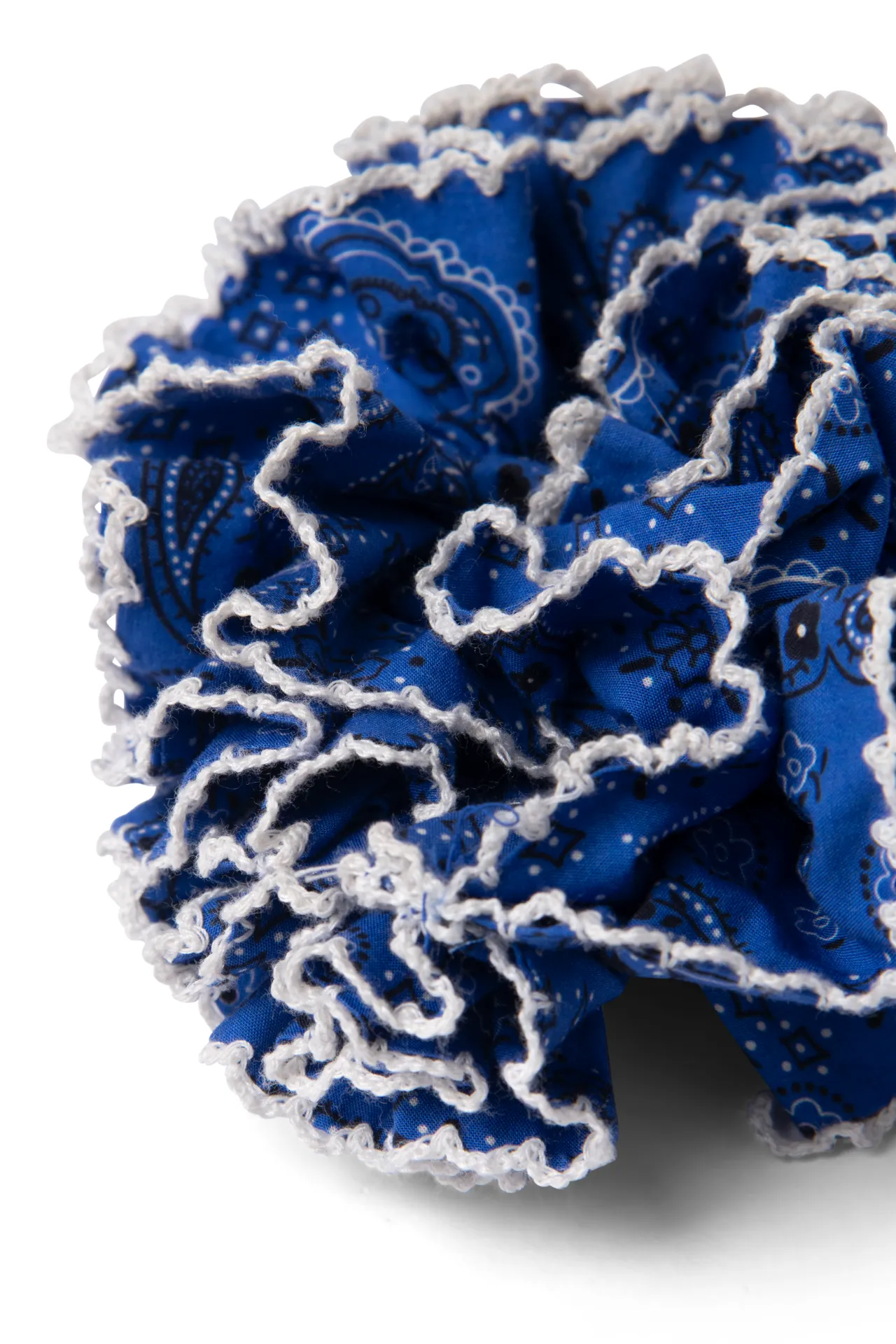 garter scrunchie - blue paisley sold by Damson Madder product image thumbnail 3