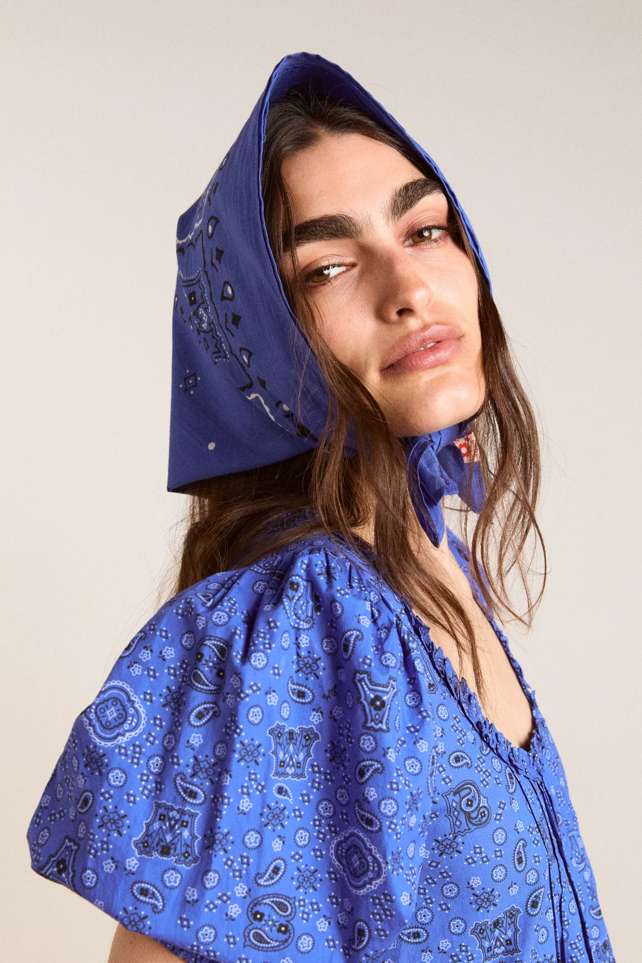 multi use bandana - blue paisley sold by Damson Madder product image thumbnail 5
