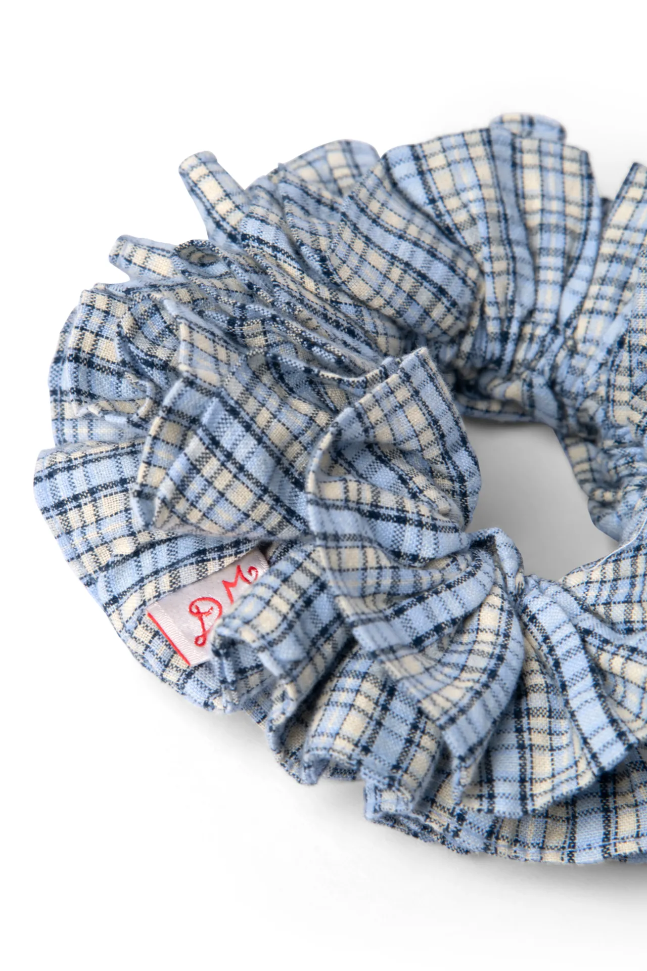 garter scrunchie- cloudy check sold by Damson Madder product image thumbnail 4
