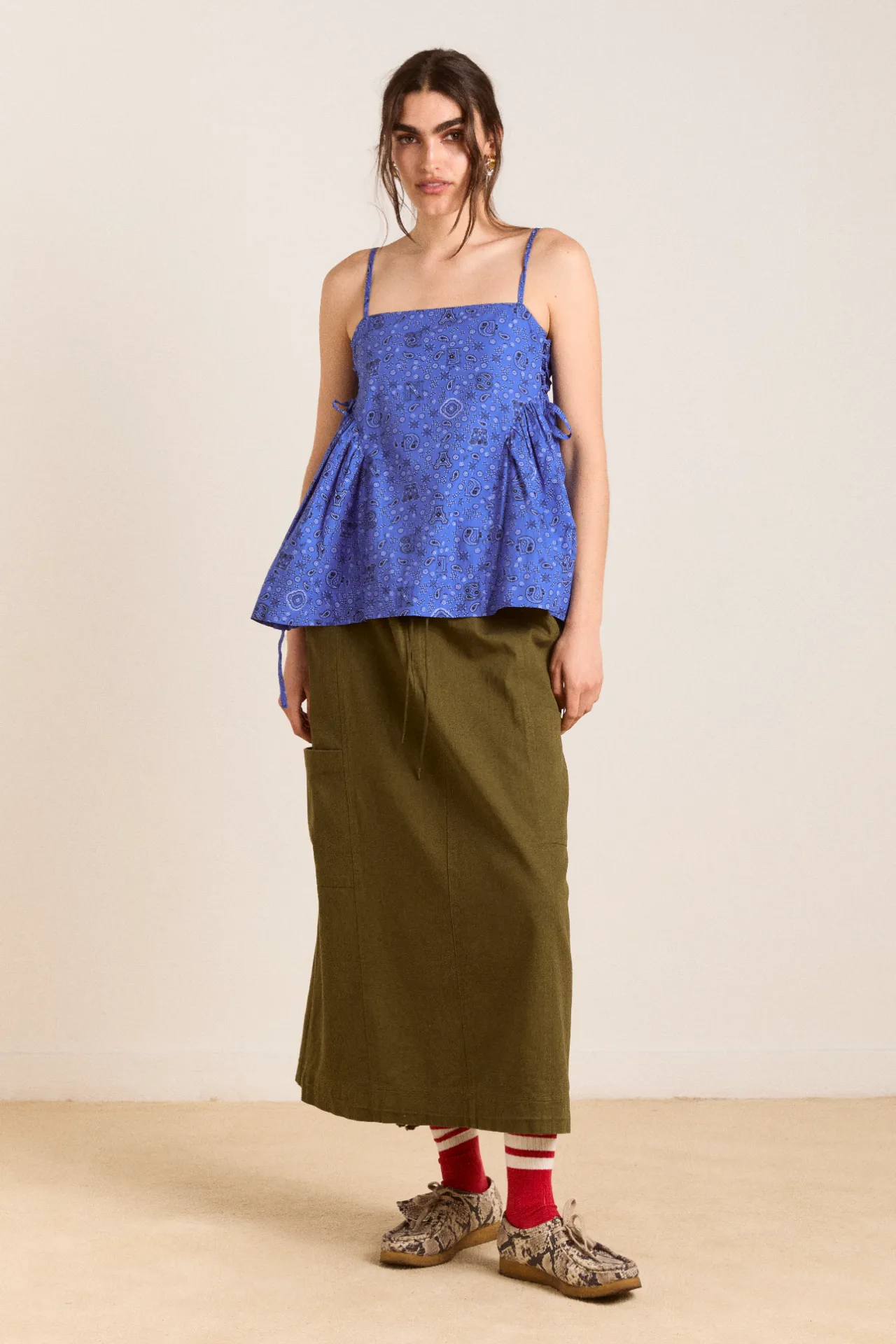 cressida cami - blue paisley sold by Damson Madder product image thumbnail 2