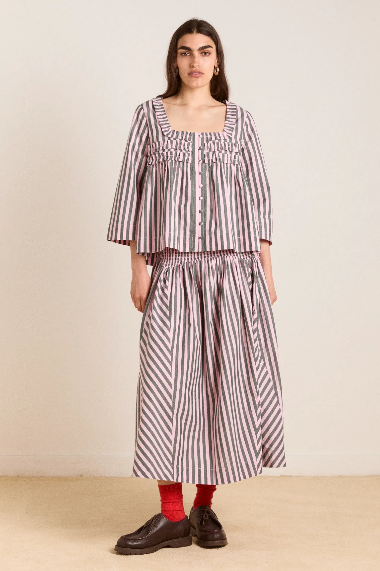 leilani blouse - garden stripe sold by Damson Madder product image thumbnail 2