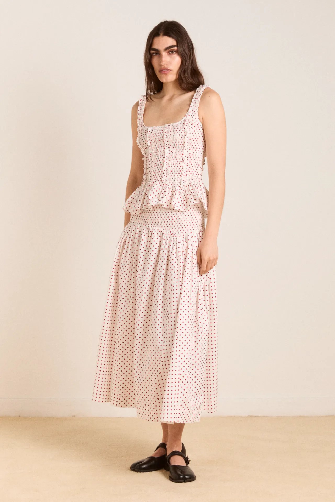 raphi cami - off white and red spot sold by Damson Madder product image thumbnail 5