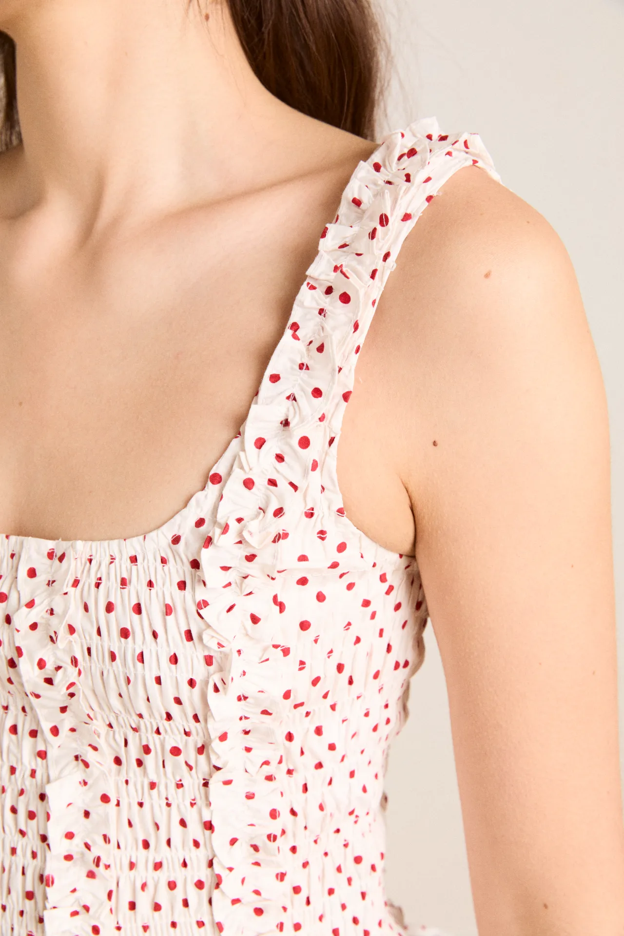 raphi cami - off white and red spot sold by Damson Madder product image thumbnail 4