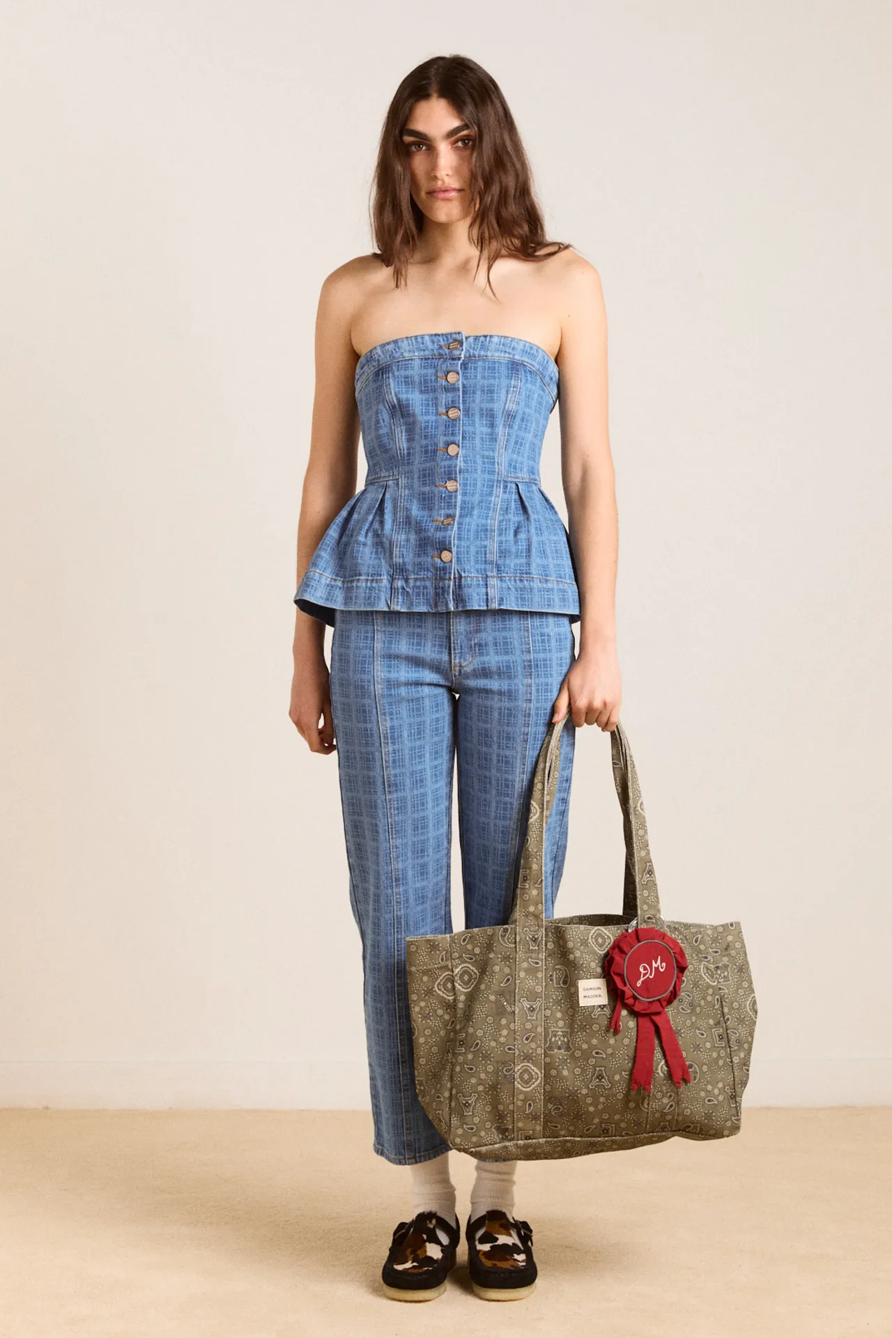 rosette pouch bag charm purse - red sold by Damson Madder product image thumbnail 3