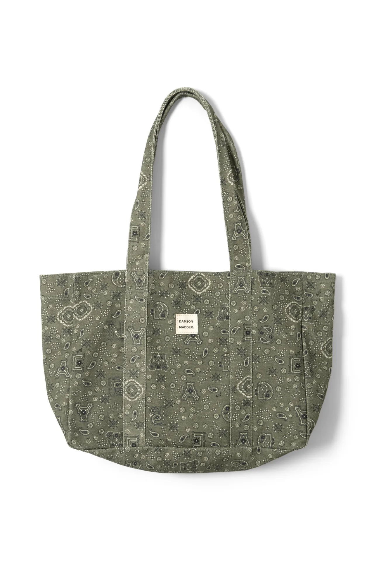 dm canvas tote - olive paisley print sold by Damson Madder product image thumbnail 5