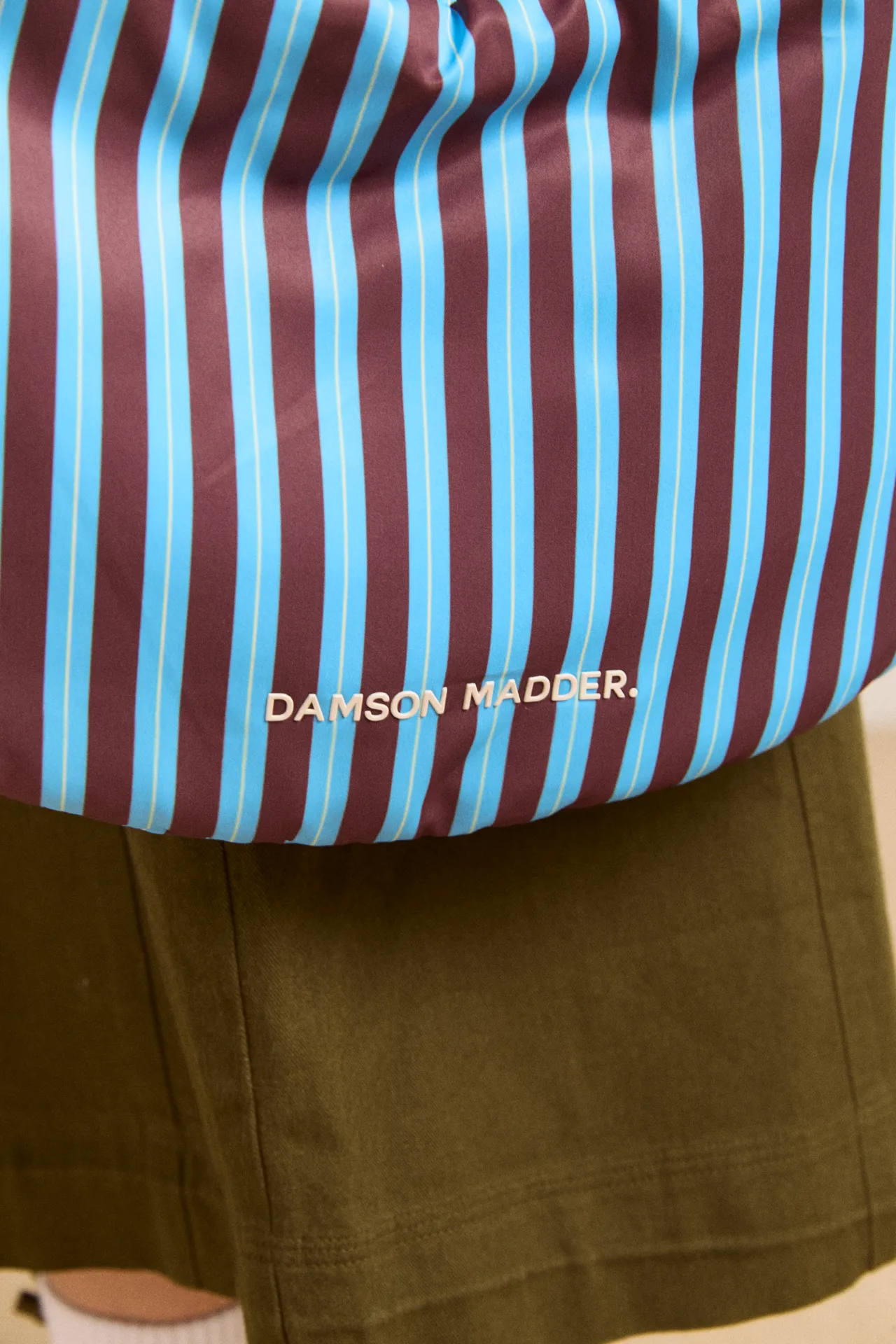 minimal quinn bag - choc stripe sold by Damson Madder product image thumbnail 4