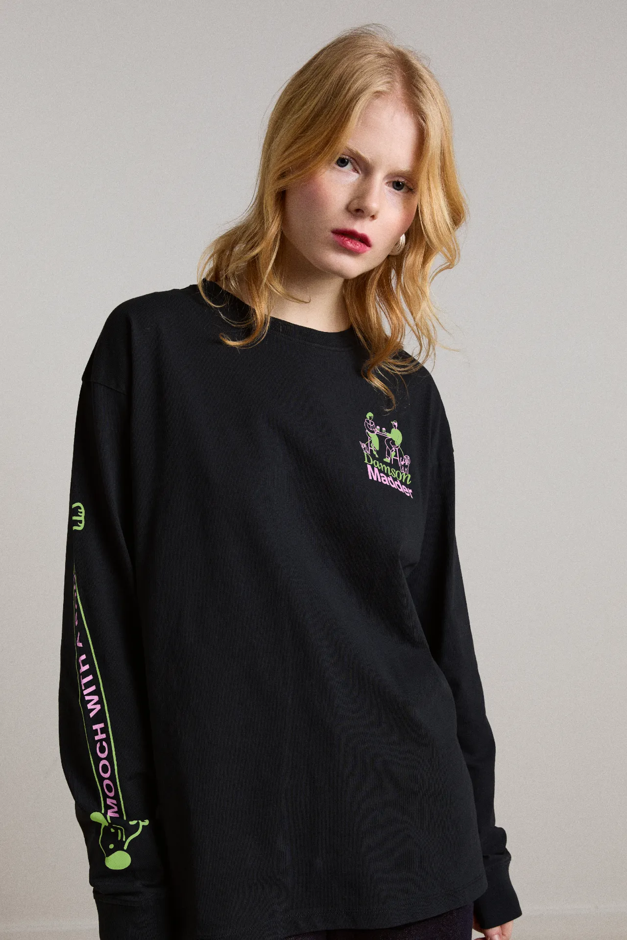 sunday strolls long sleeve tee - black sold by Damson Madder product image thumbnail 2