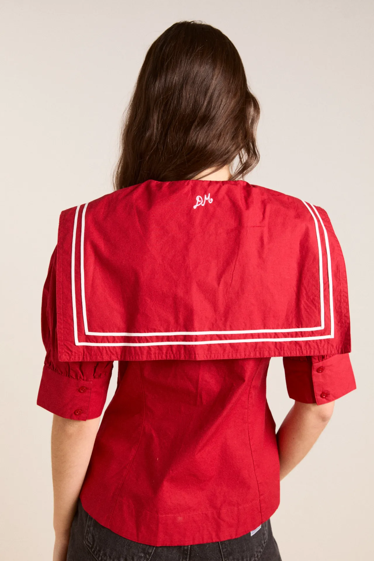 keisha blouse - cherry red sold by Damson Madder product image thumbnail 5