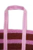 stripe raffia tote bag pink/red sold by Damson Madder