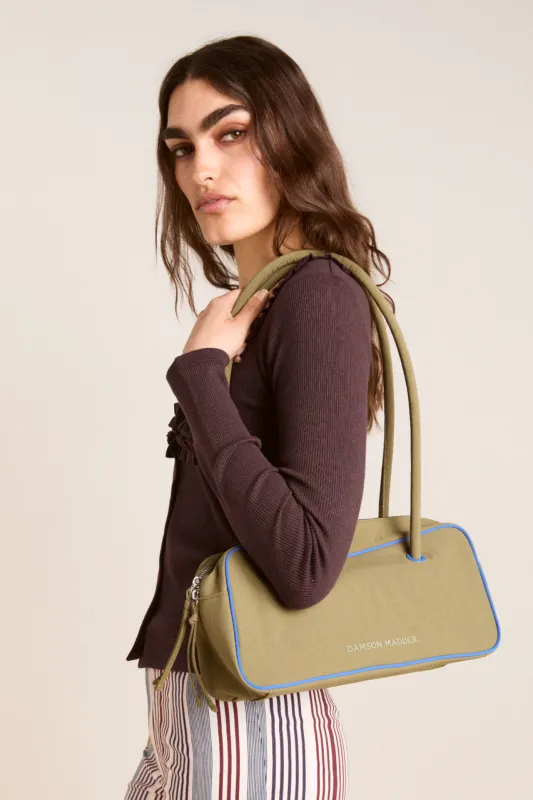 benny bowler - olive/cobalt sold by Damson Madder