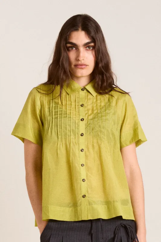 Sheer Wendy Blouse - Golden Lime made by Damson Madder
