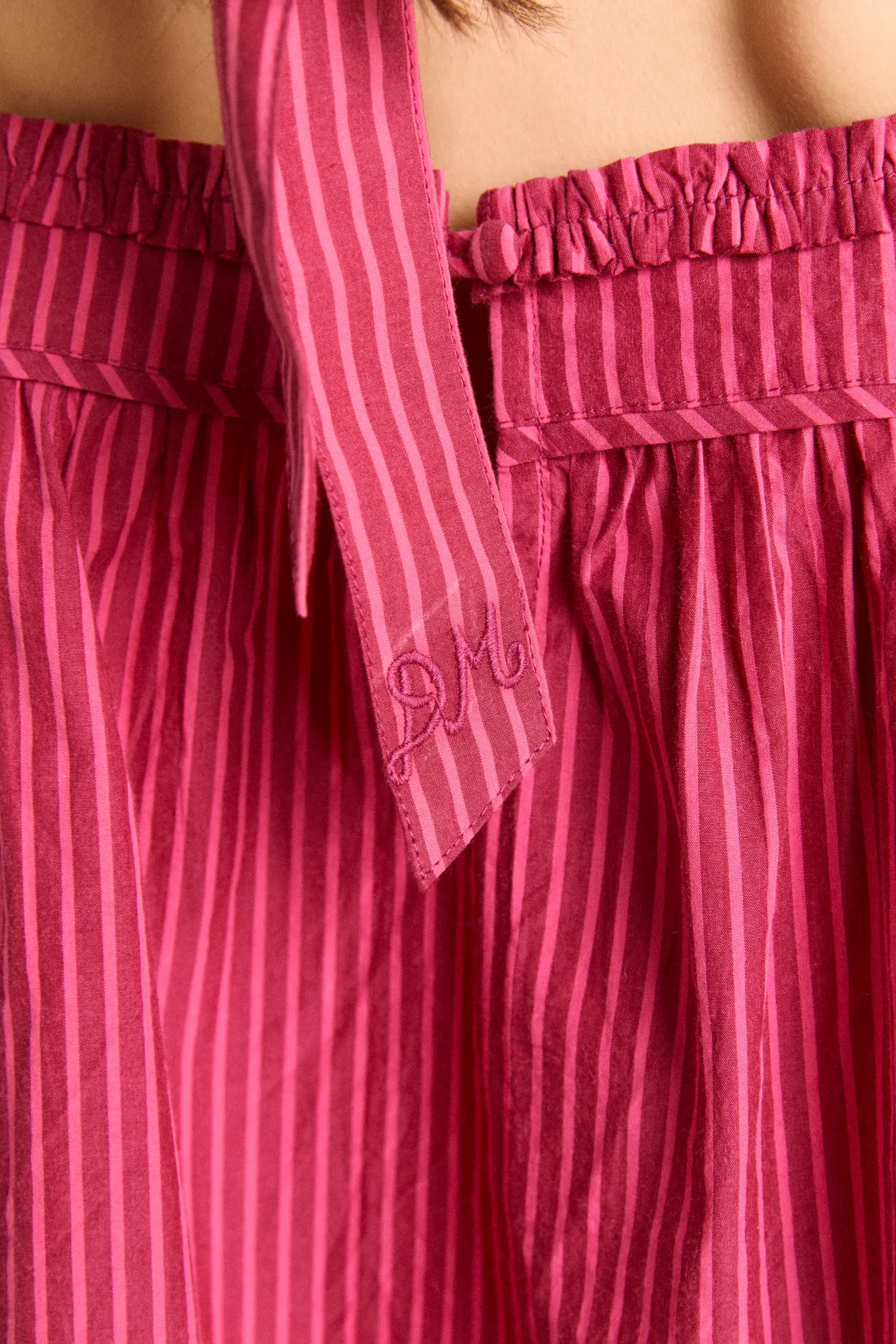 garter bun wrap in berry business stripe sold by Damson Madder product image thumbnail 4