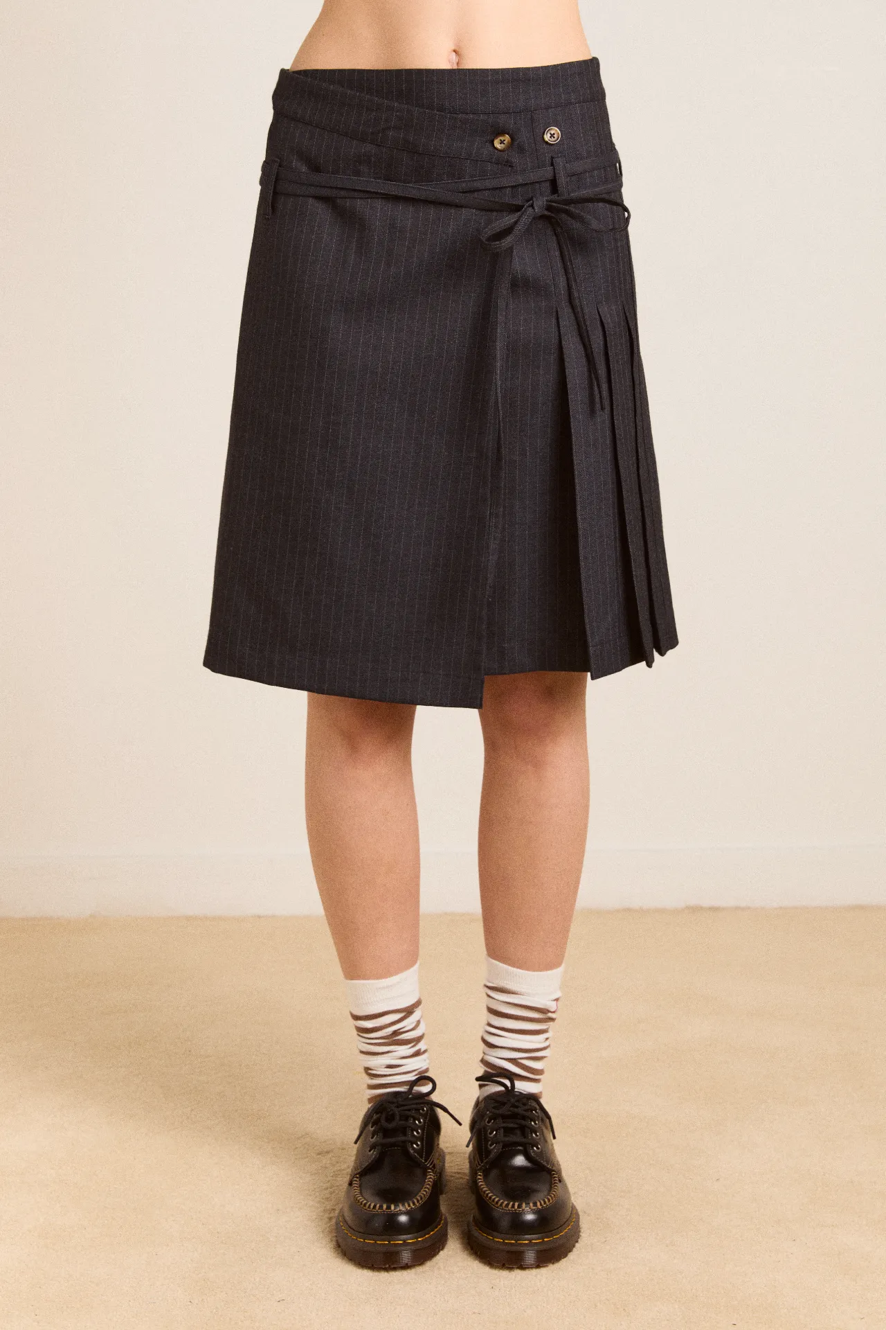 libby kilt - pinstripe sold by Damson Madder