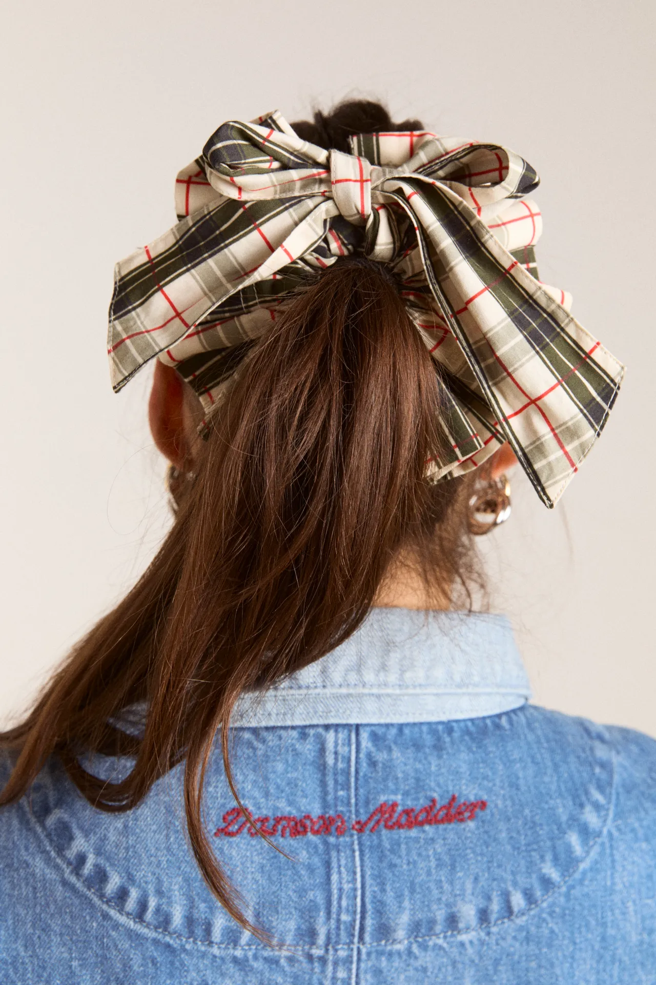 garter bun wrap - butter check sold by Damson Madder