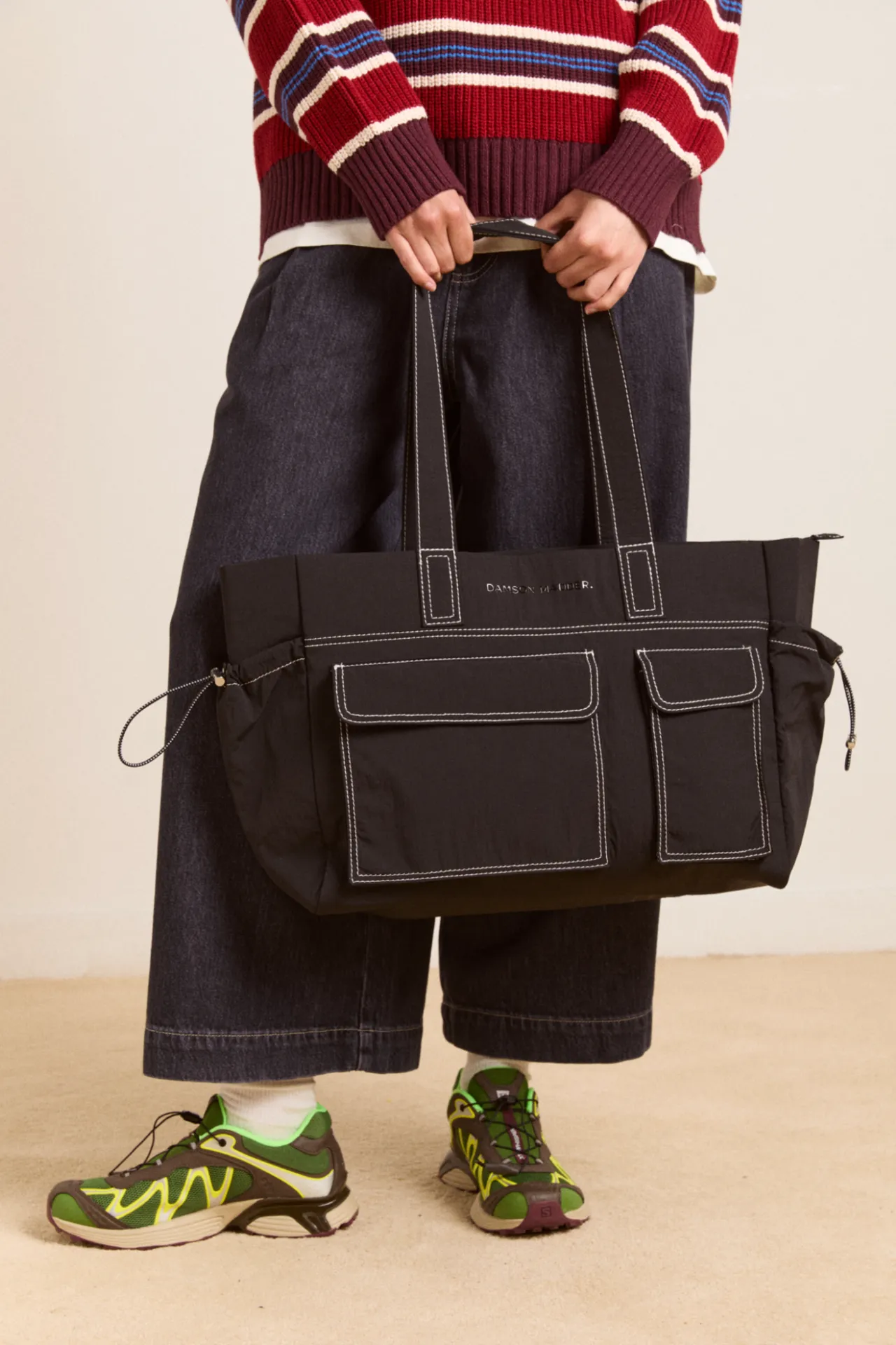 eliza techy tote bag - black sold by Damson Madder