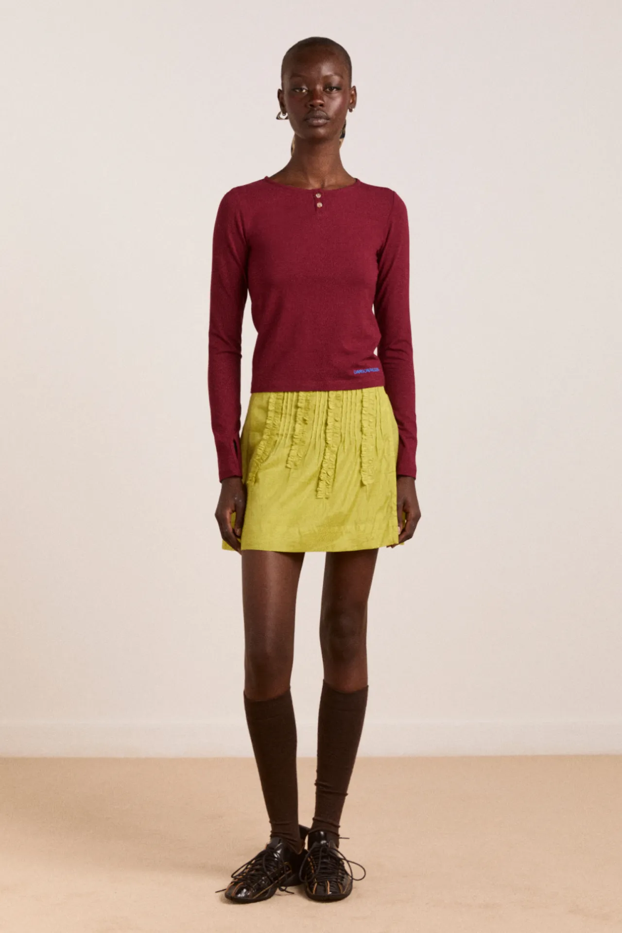 ninette ls top - burgundy sold by Damson Madder product image thumbnail 2