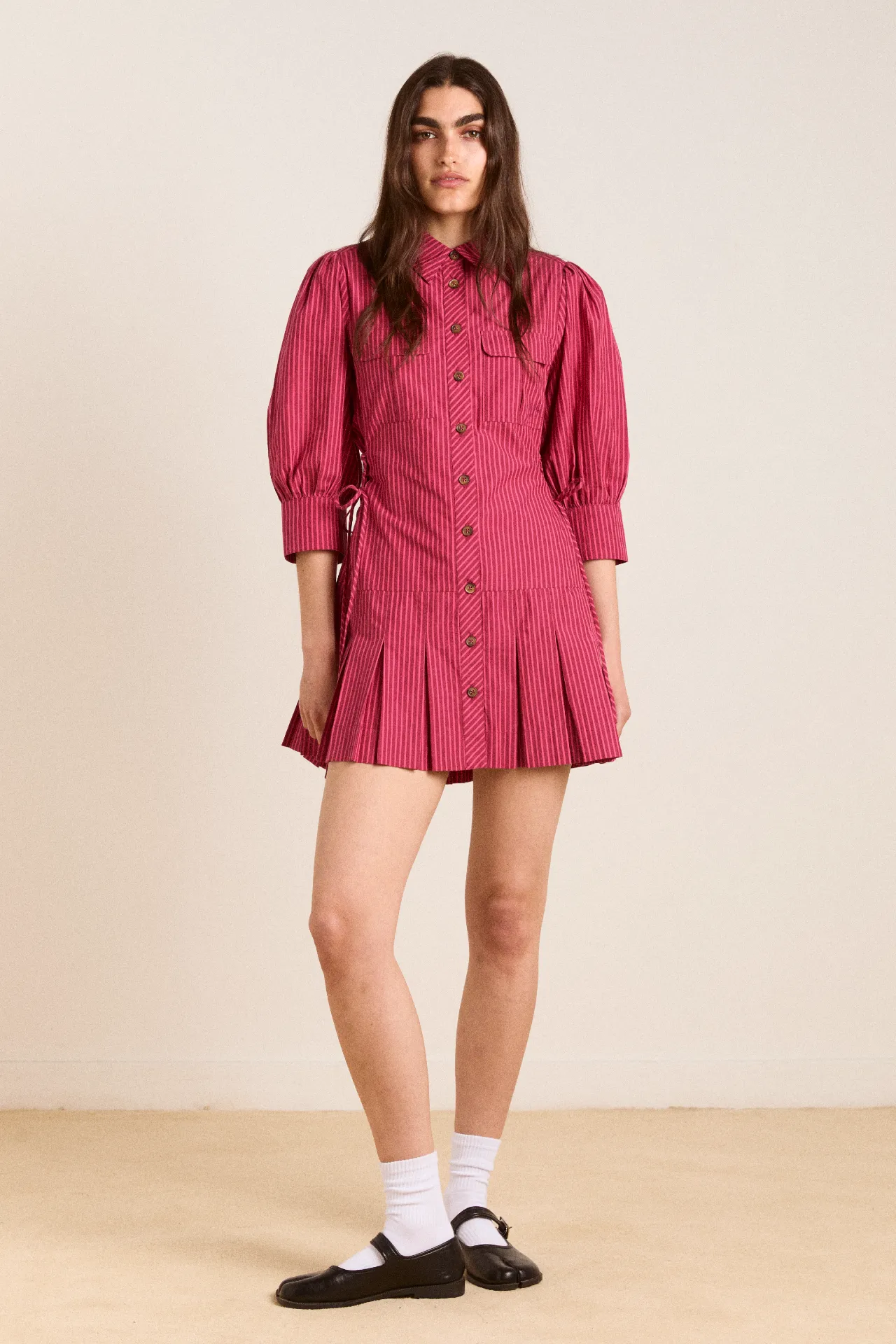 maisie mini shirt dress - berry business sold by Damson Madder