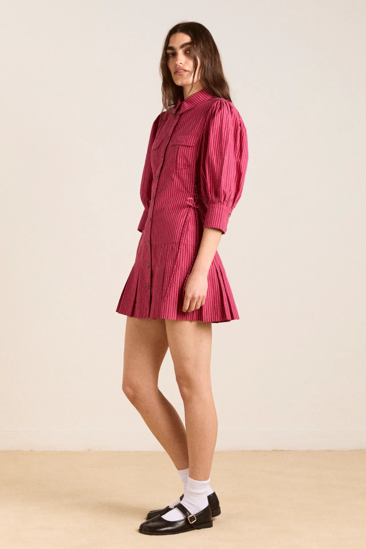 maisie mini shirt dress - berry business sold by Damson Madder product image thumbnail 3