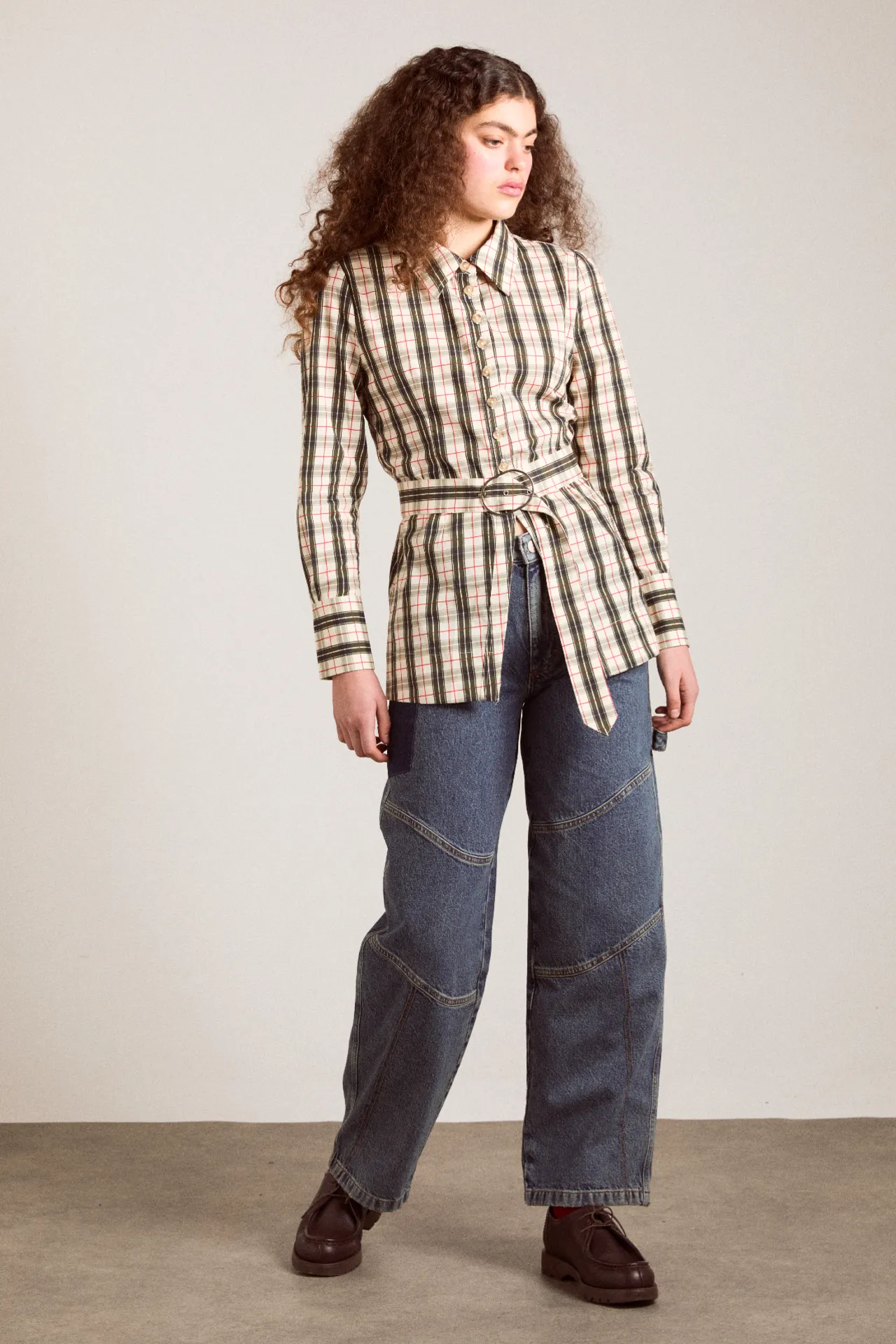 harley shirt - butter check sold by Damson Madder