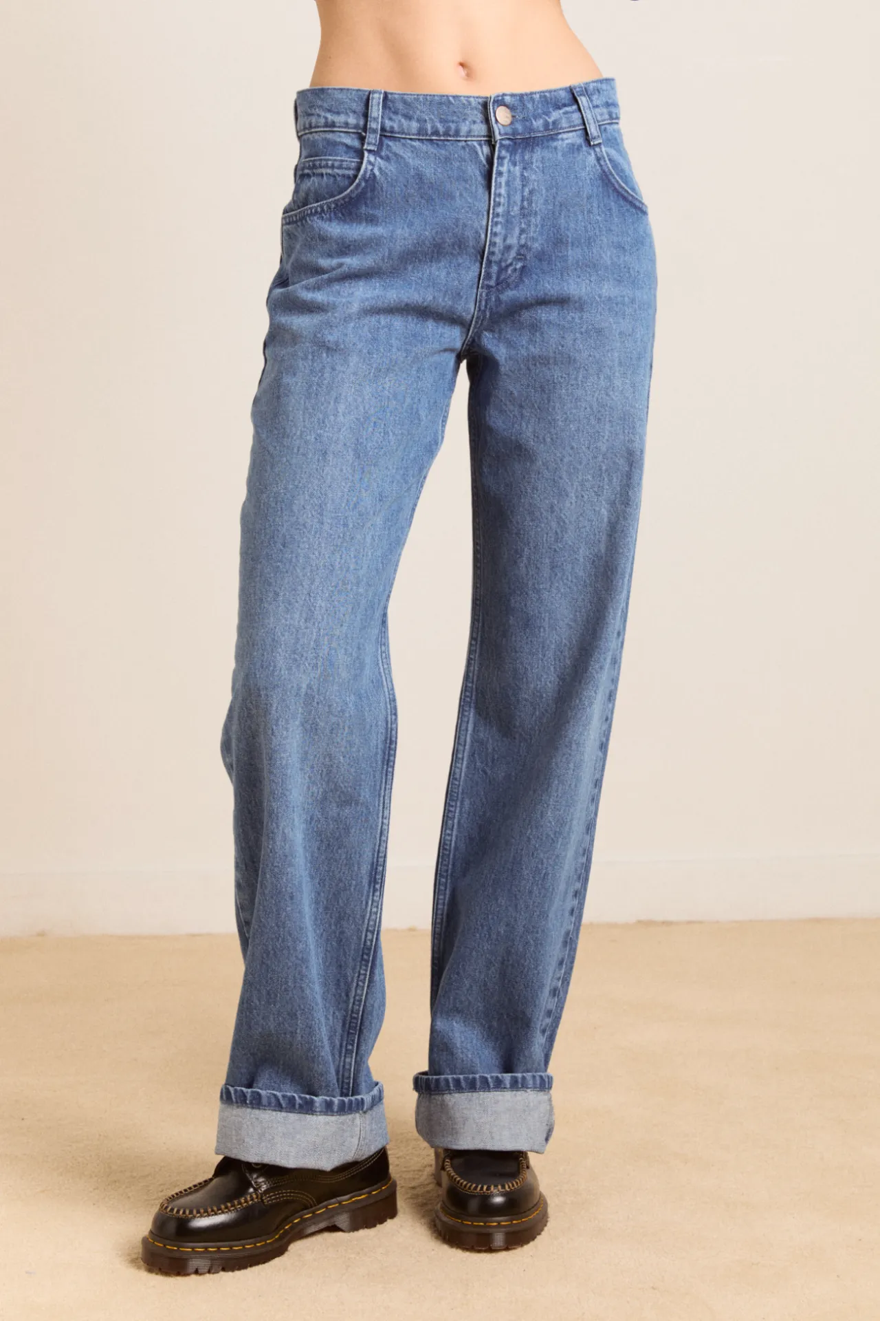 sylvie jeans - bayou wash sold by Damson Madder