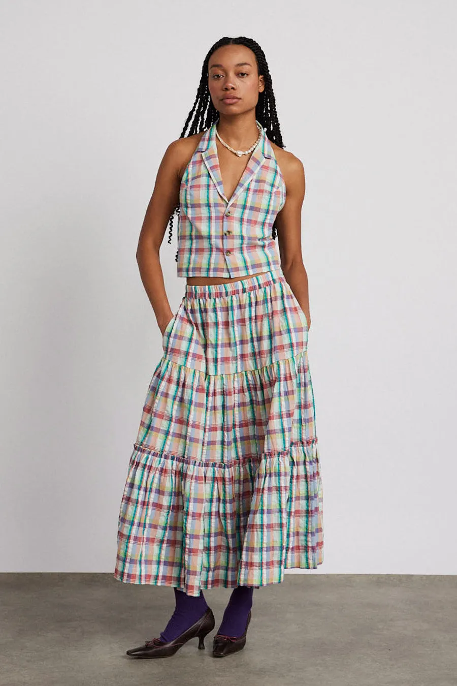 maya waistcoat - picnic check sold by Damson Madder product image thumbnail 2