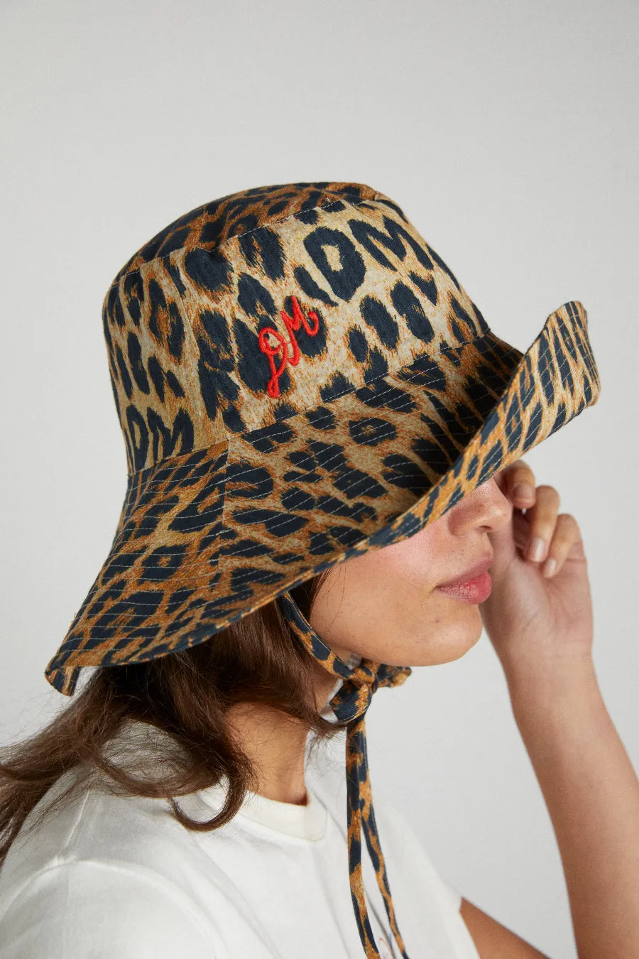 leopard print sunhat sold by Damson Madder product image thumbnail 4