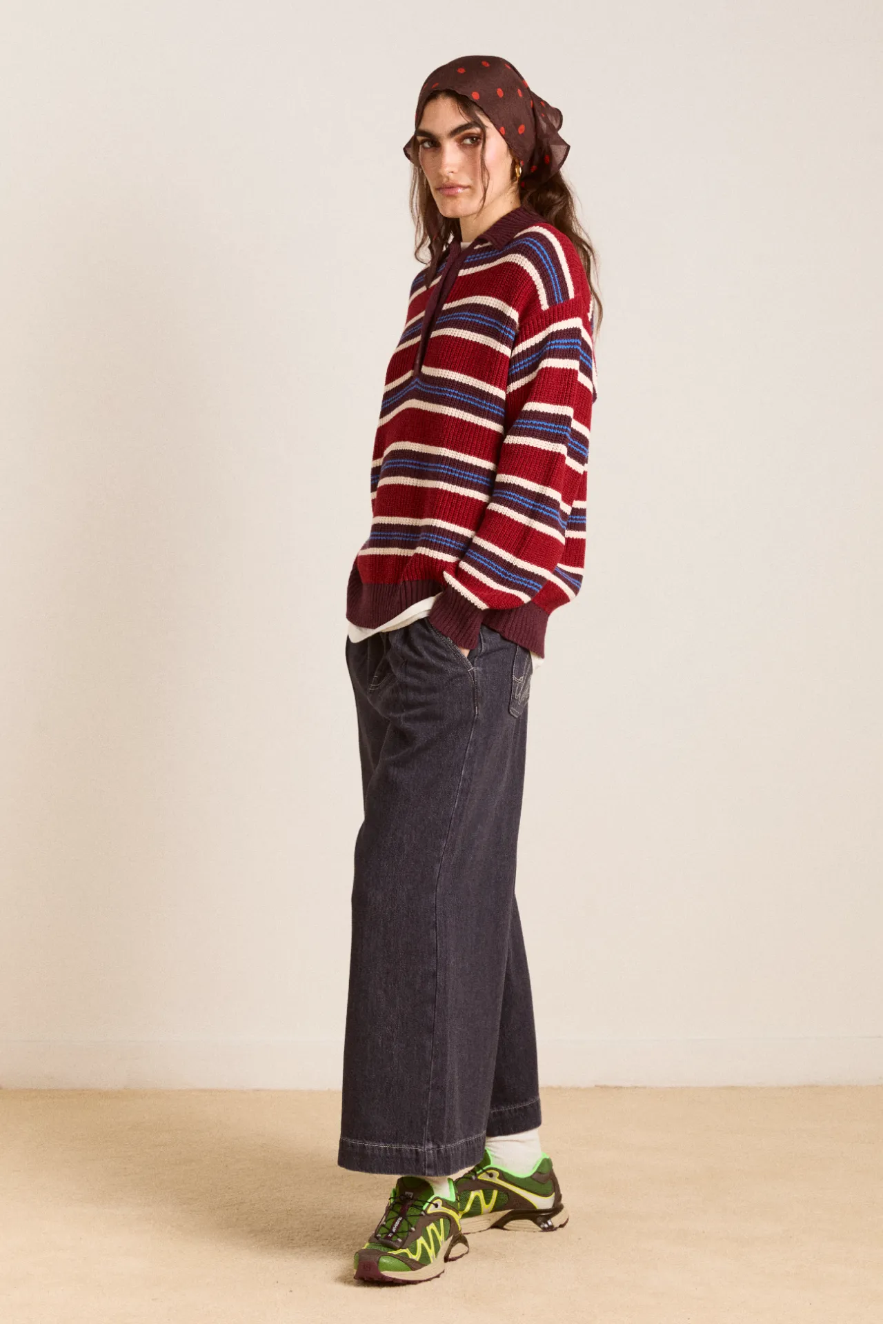 soft denim pleated marj culottes sold by Damson Madder product image thumbnail 3