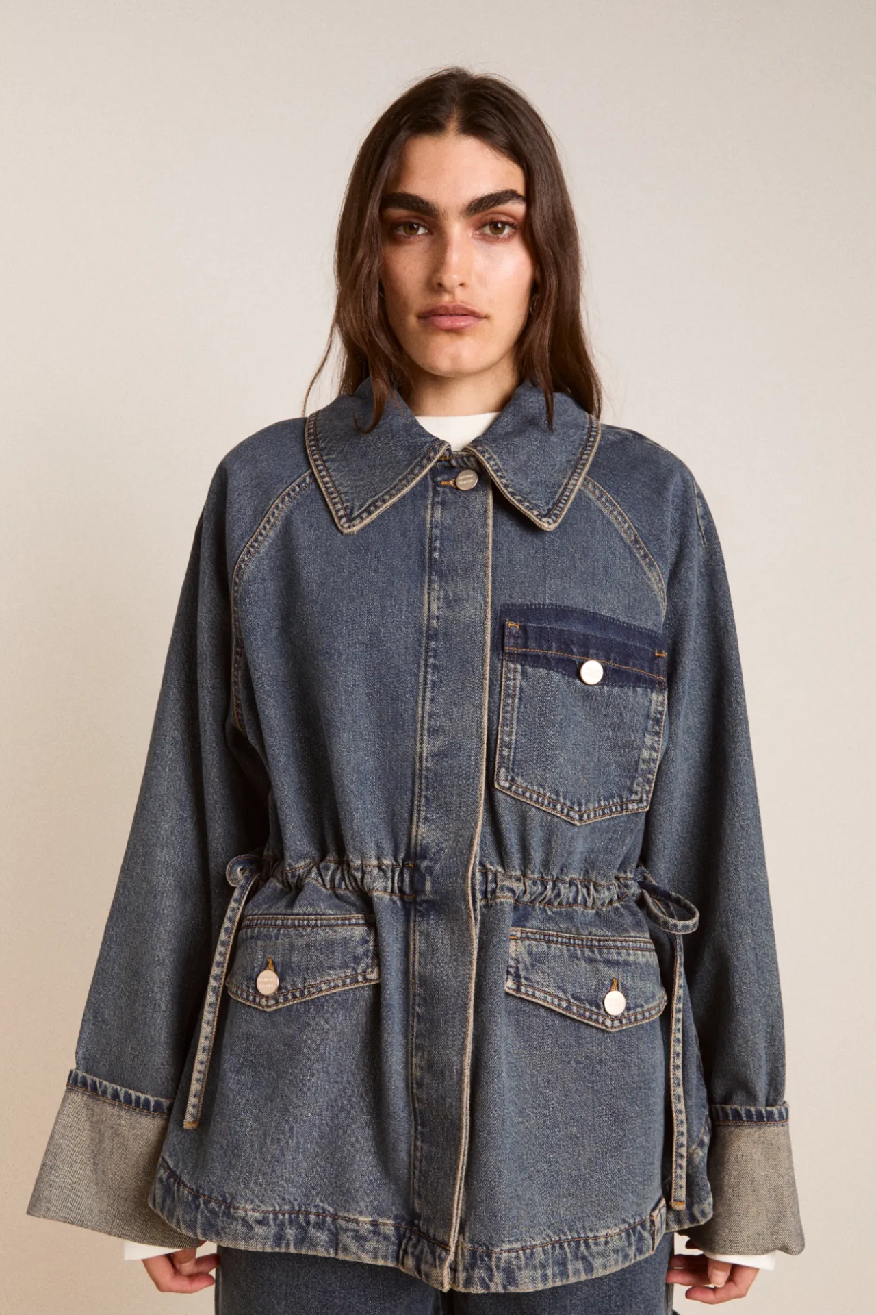 emilie workwear jacket - vintage wash sold by Damson Madder product image thumbnail 2